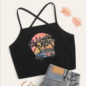 California Dreams criss cross back cami tank